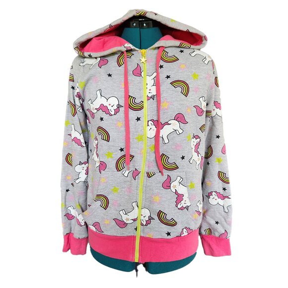 Hot Topic Adorable Unicorn Hoodie with Rainbows & Stars - Size Small - Picture 1 of 6